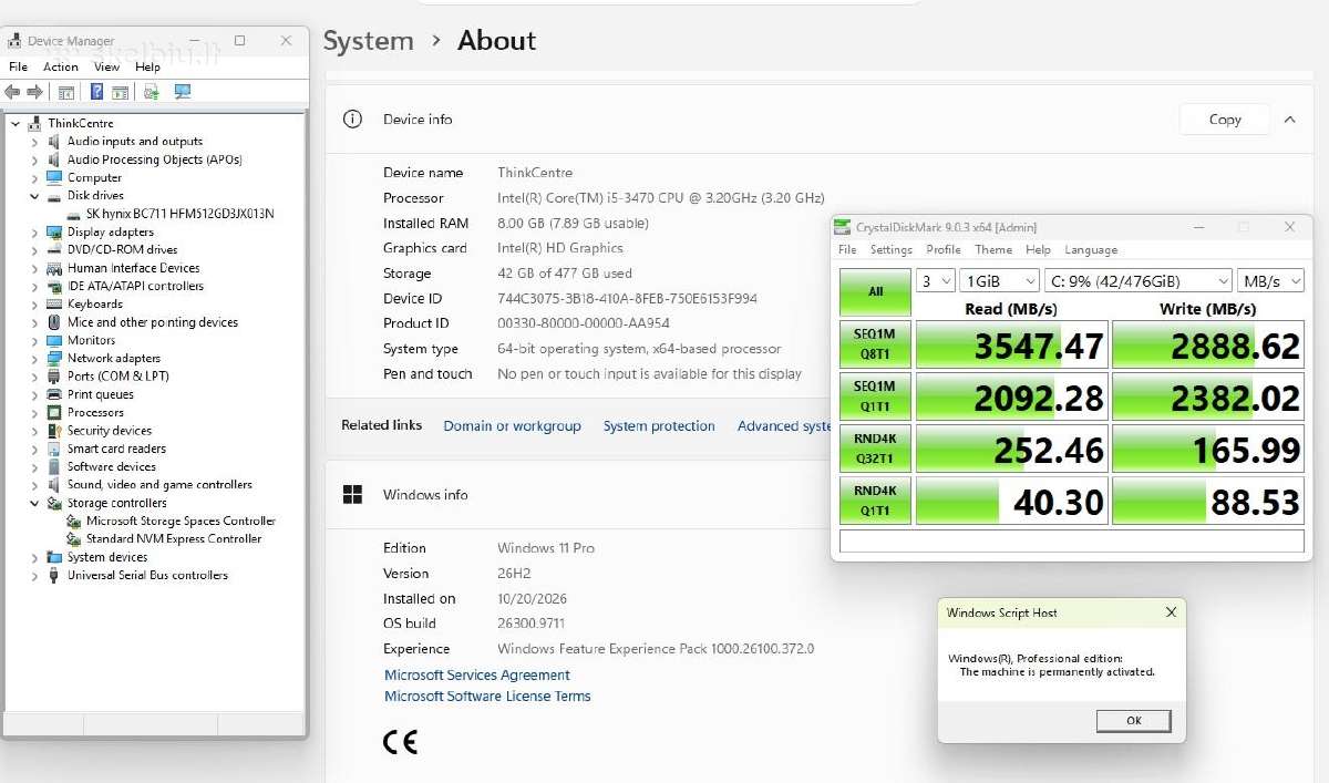 Lenovo M92p i5-3470 + 8gb Ddr3 + 500gb HDD - nuotraukos Nr. 3