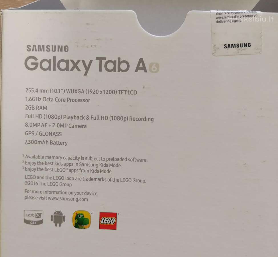 Samsung Galaxy Tab A 10.1 Sm-t580, mažai naudotas - nuotraukos Nr. 5