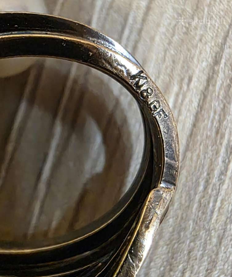 Vintage sidabro sagė,18k paauksavimu ir perlais - nuotraukos Nr. 11