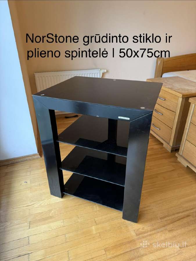 Grūdinto stiklo ir plieno spintelė 50x75cm - nuotraukos Nr. 2