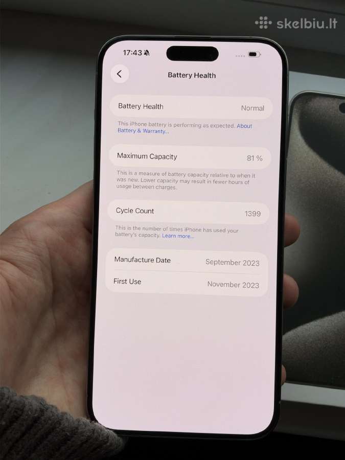 iPhone 15 Pro Max 256gb Natural Titanium - nuotraukos Nr. 4