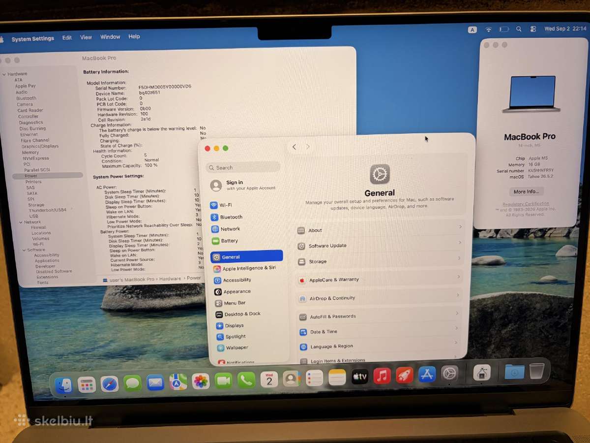 MacBook Pro 14 su M5 16gb 512gb SSD idealus - nuotraukos Nr. 3