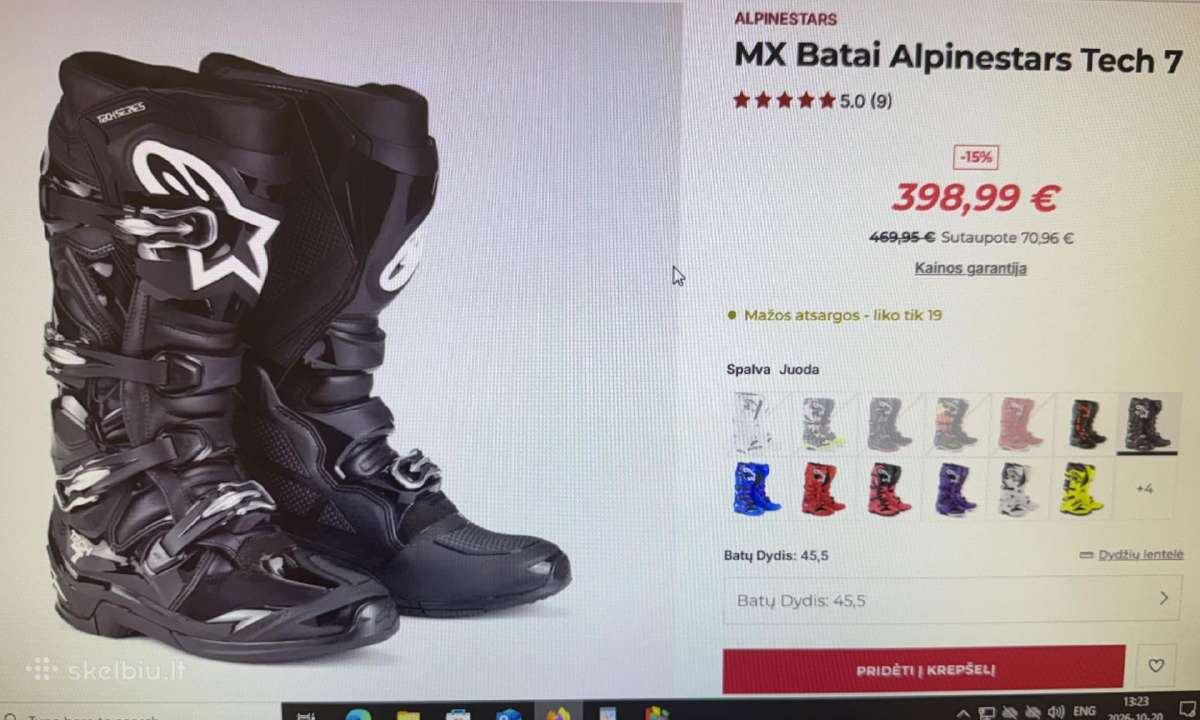 Alpinestars Tech7 krosiniai batai, nauji. - nuotraukos Nr. 5