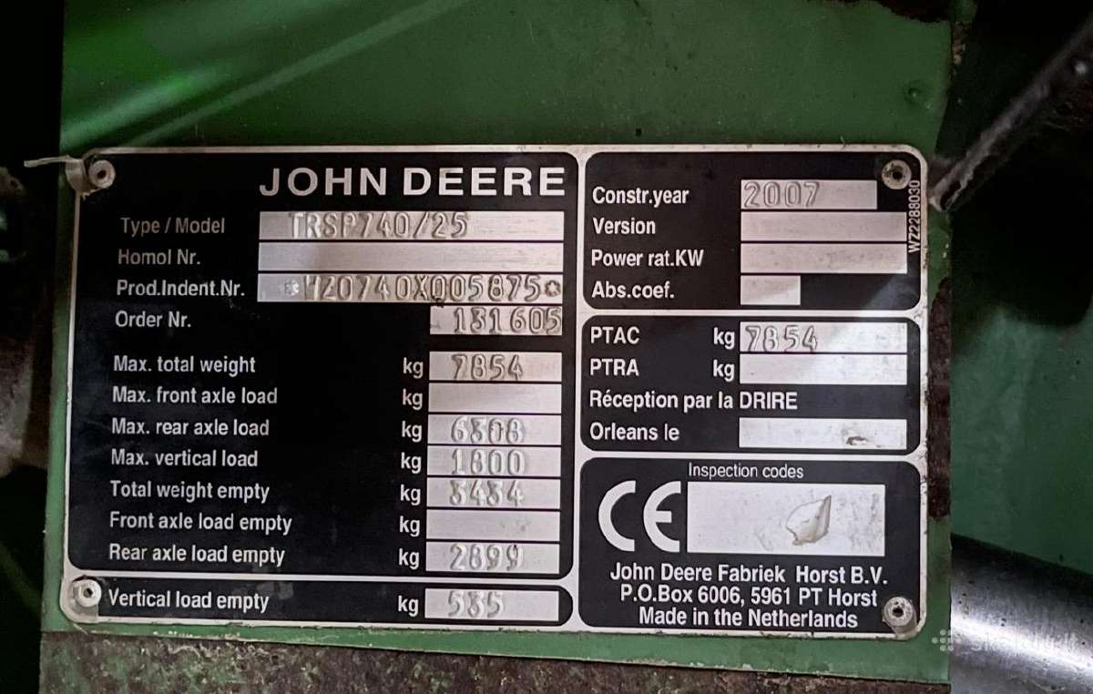 Parduodu John Deere 740 purkštuvas – 28 m, 4000 - nuotraukos Nr. 13