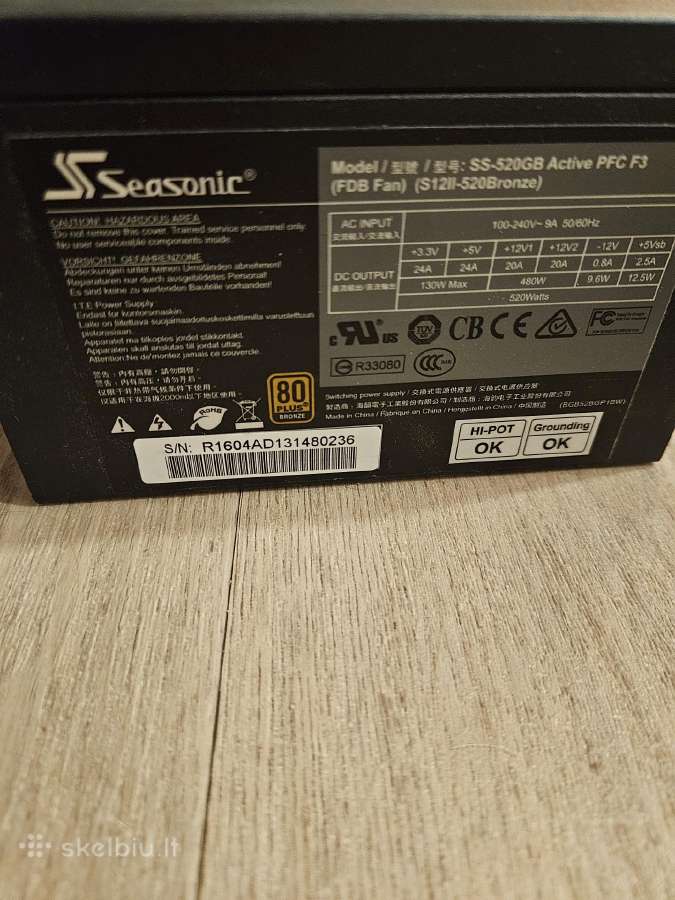 Seasonic 520w maitinimo blokas - nuotraukos Nr. 2