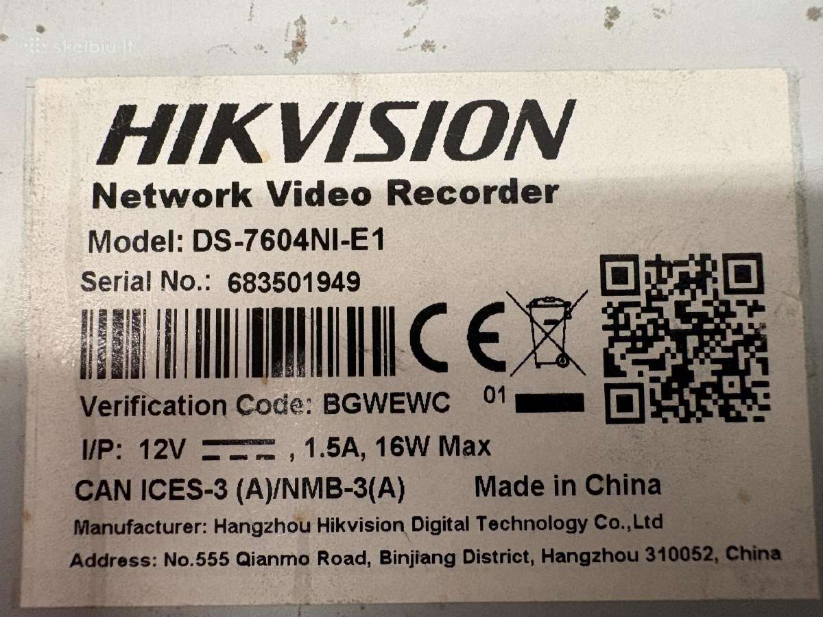 Hikvision DS-7604ni-e1 - nuotraukos Nr. 2