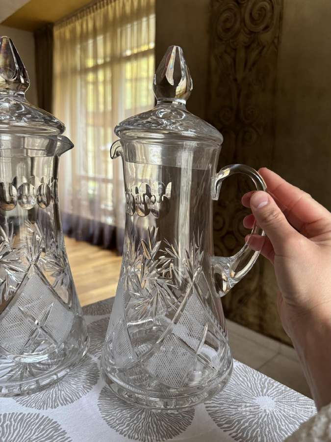 Krištoliniai rankomis šlifuoti ąsočiai 1,5l - nuotraukos Nr. 6