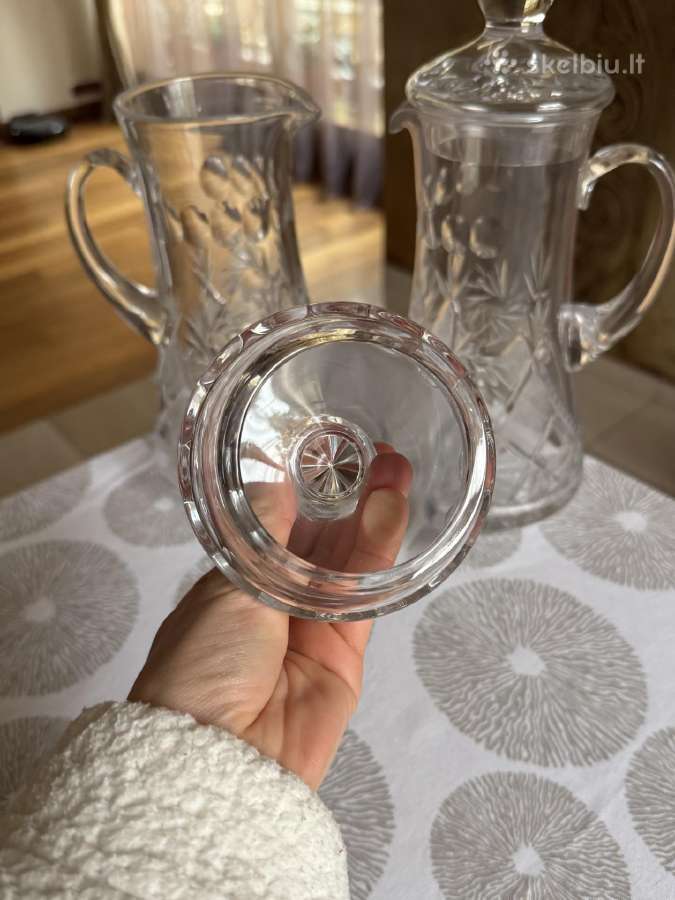 Krištoliniai rankomis šlifuoti ąsočiai 1,5l - nuotraukos Nr. 10