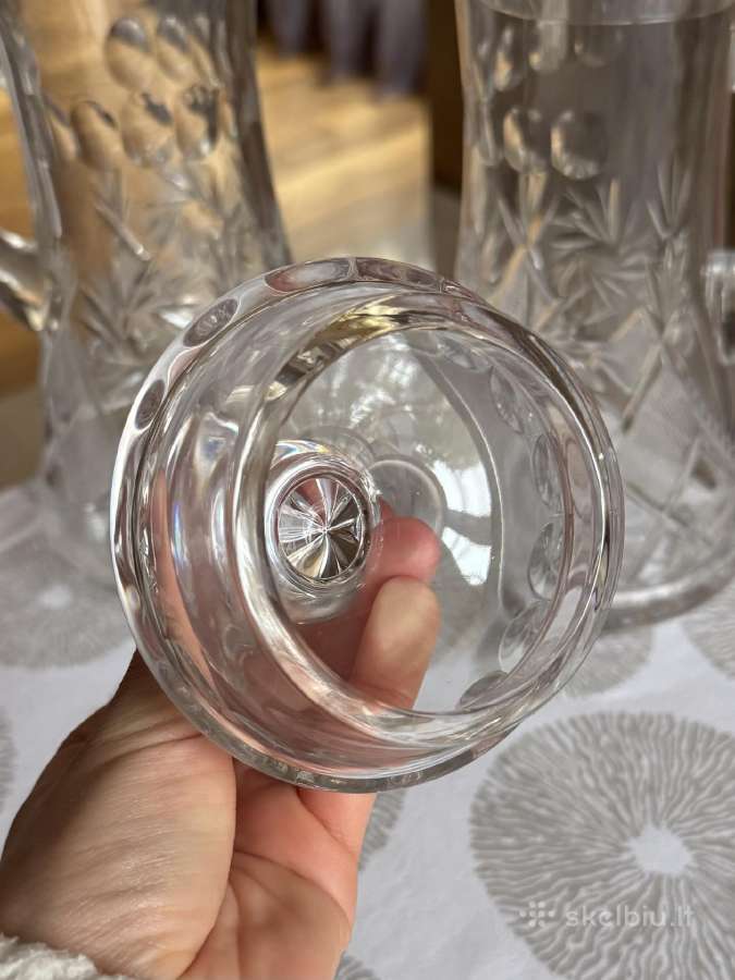 Krištoliniai rankomis šlifuoti ąsočiai 1,5l - nuotraukos Nr. 11