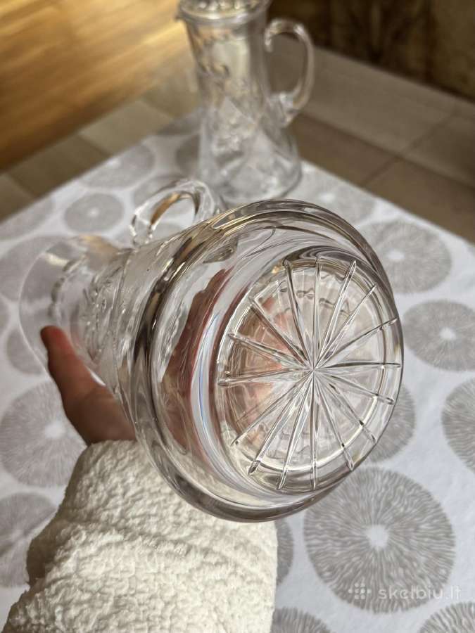 Krištoliniai rankomis šlifuoti ąsočiai 1,5l - nuotraukos Nr. 16