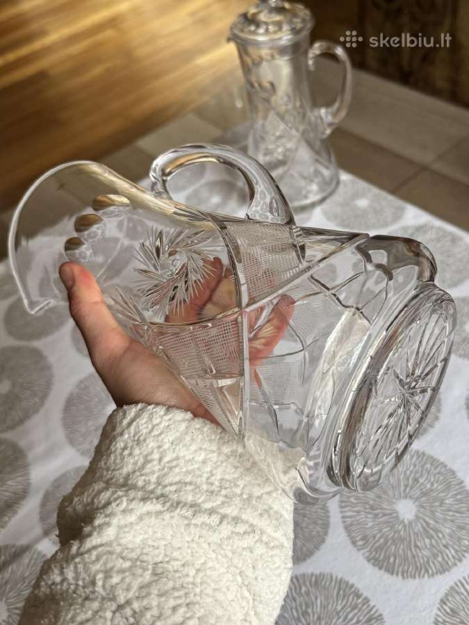 Krištoliniai rankomis šlifuoti ąsočiai 1,5l - nuotraukos Nr. 18