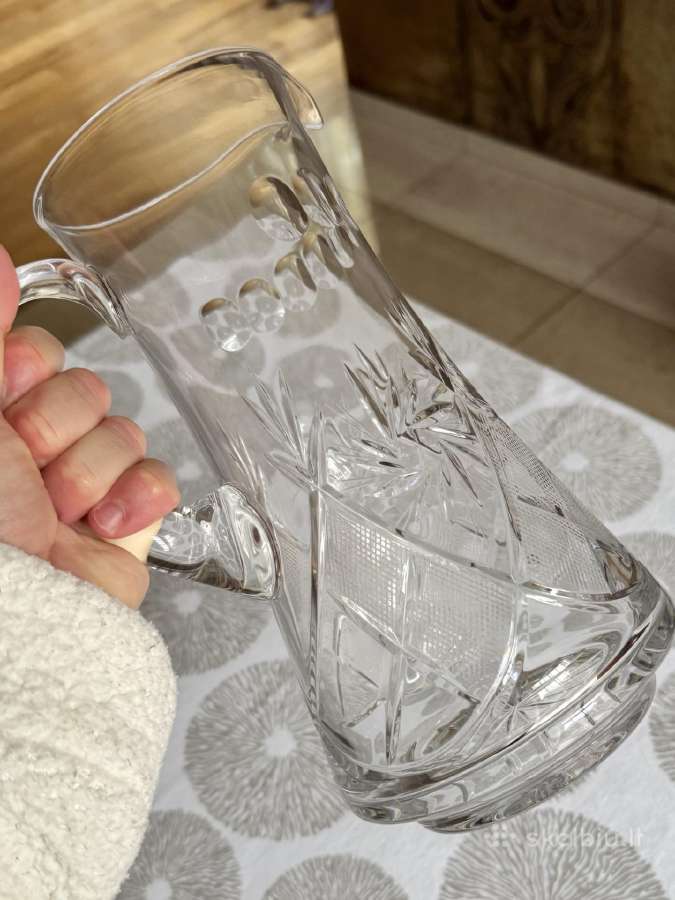 Krištoliniai rankomis šlifuoti ąsočiai 1,5l - nuotraukos Nr. 22