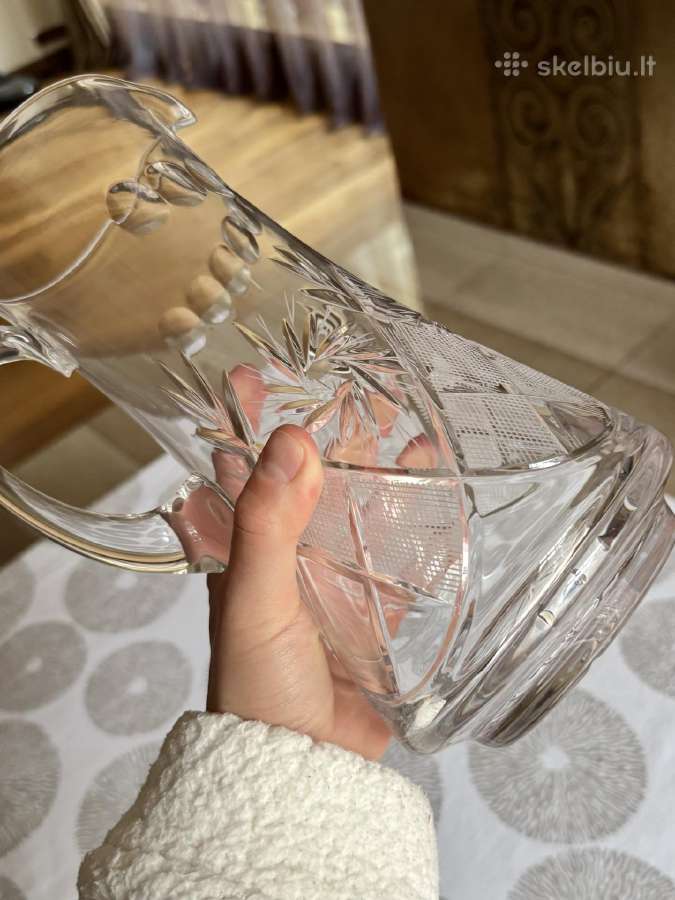 Krištoliniai rankomis šlifuoti ąsočiai 1,5l - nuotraukos Nr. 24