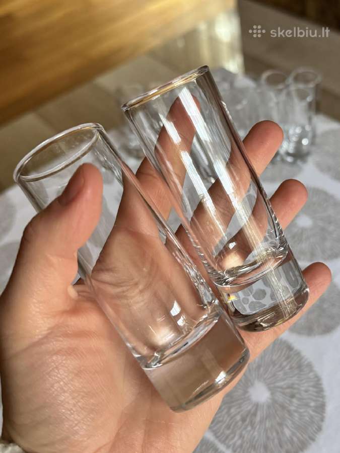 Aukštos cilindrinės taurelės storu dugnu 14 vnt. - nuotraukos Nr. 7