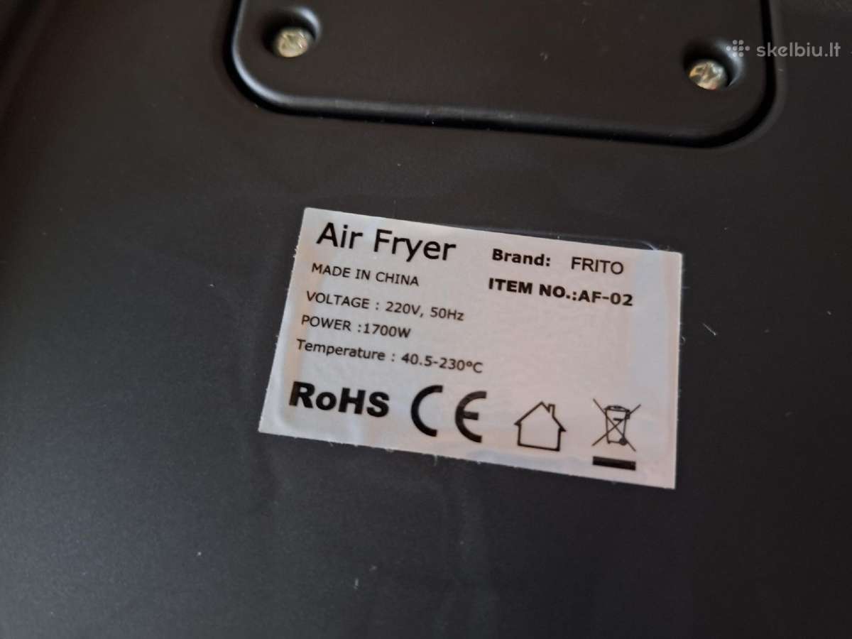 Frito Af-02 karšto oro gruzdintuvė air fryer - nuotraukos Nr. 8