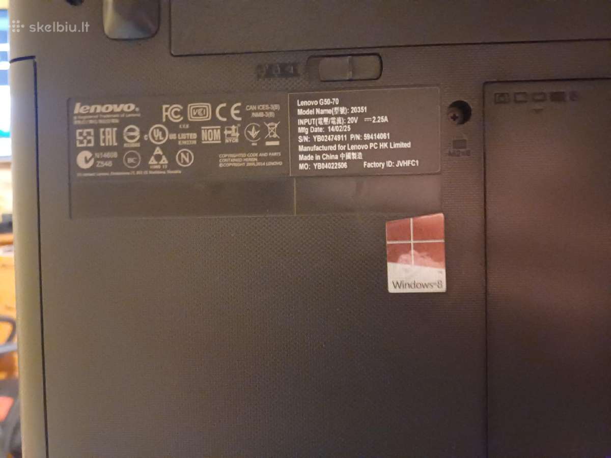 Tvarkingas nešiojamas kompiuteris Lenovo G50 (15. - nuotraukos Nr. 2