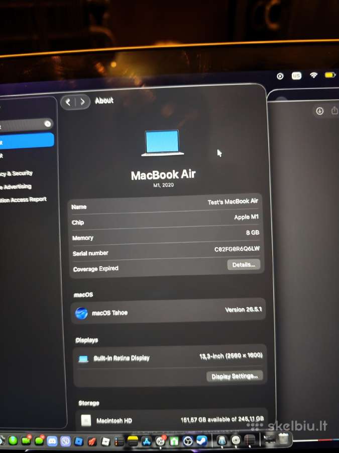 MacBook Air M1 - nuotraukos Nr. 7