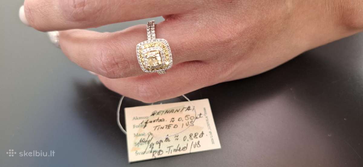 Išskirtinis bei vienetinis 1.38ct Halo žiedas - nuotraukos Nr. 2