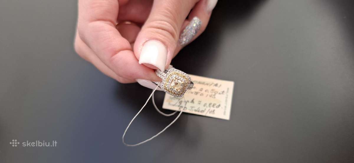 Išskirtinis bei vienetinis 1.38ct Halo žiedas - nuotraukos Nr. 3