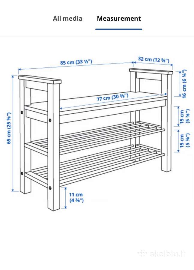 Batų lentyna-suoliukas Ikea Hemnes - nuotraukos Nr. 7