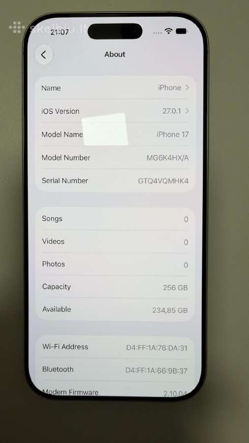 iPhone 17 256gb - kaip nauji su garantija! - nuotraukos Nr. 3