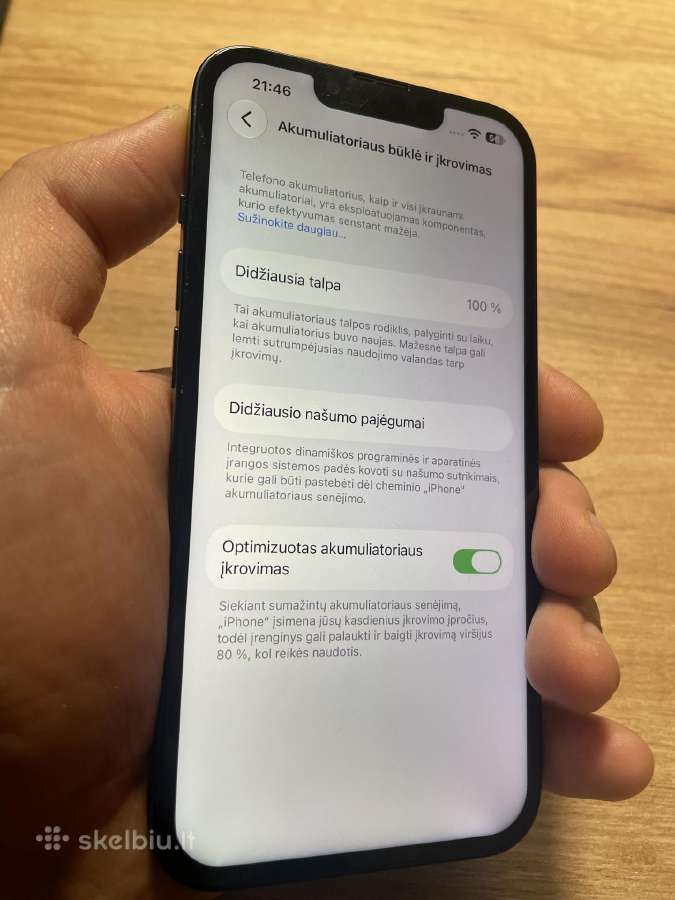 iPhone 13 midnight 128gb 100% originali baterija - nuotraukos Nr. 2