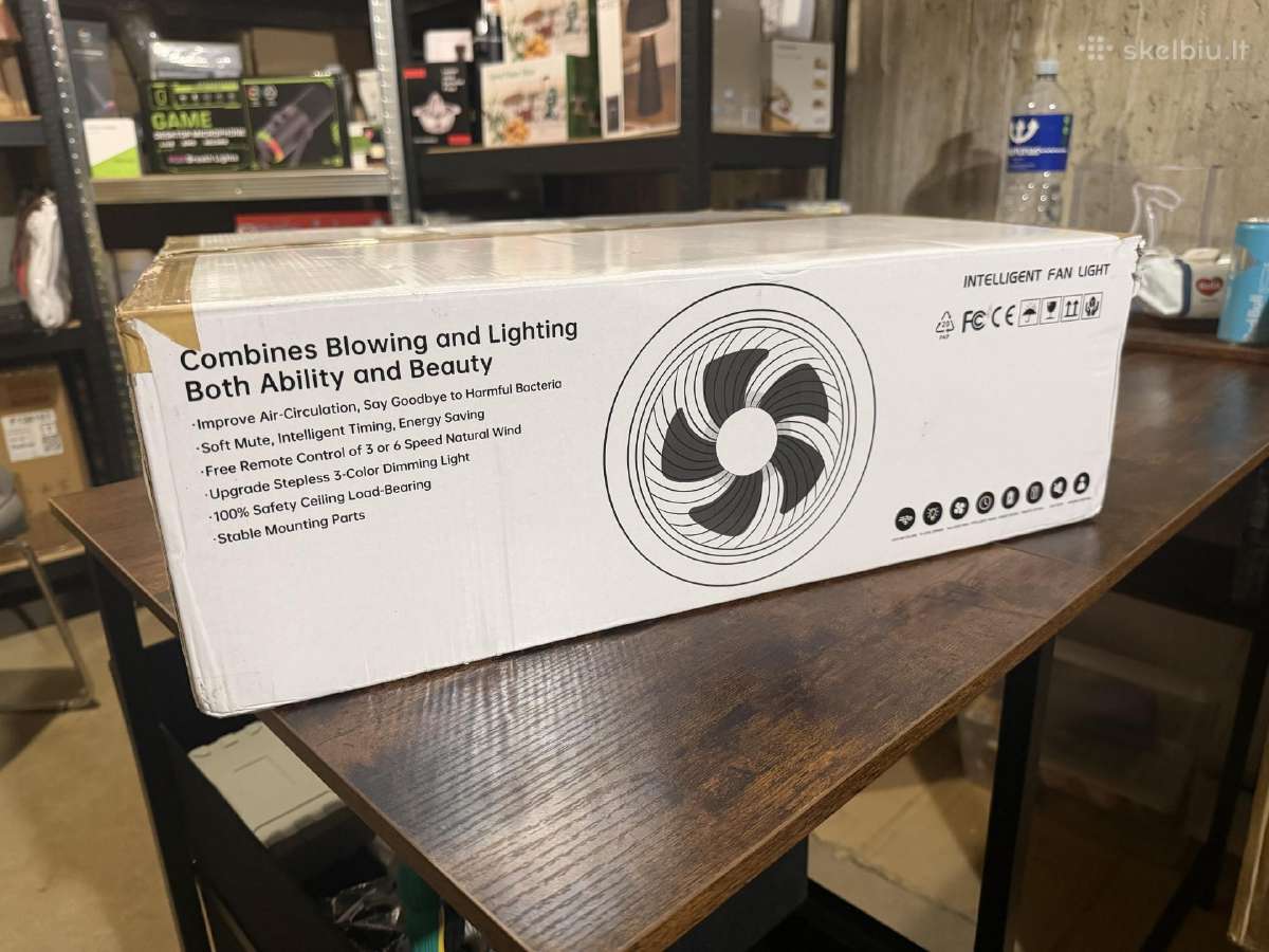 Modernus LED lubinis šviestuvas su ventiliatoriumi - nuotraukos Nr. 14