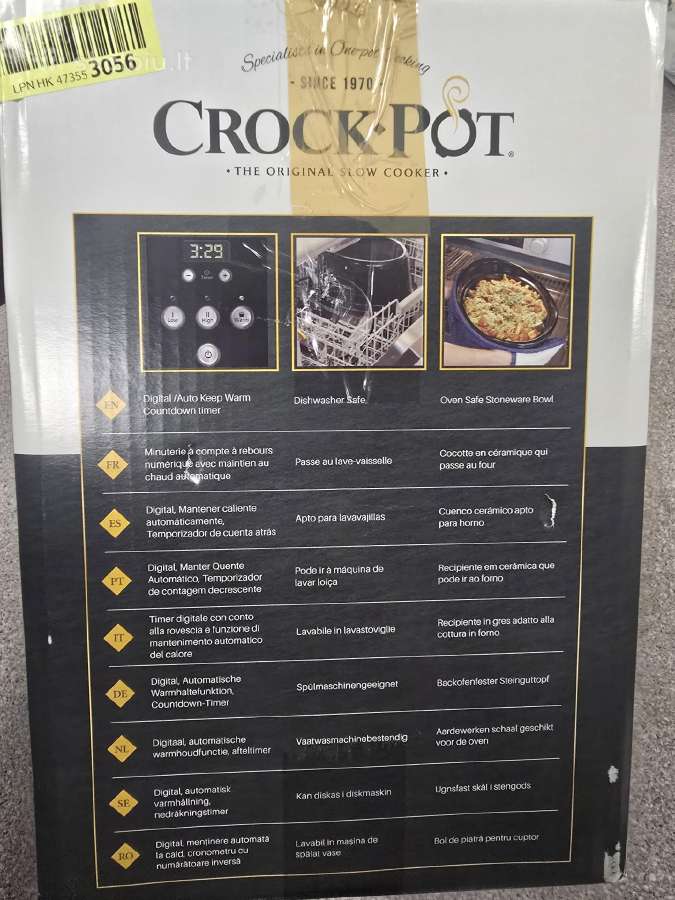 Crock-pot 5,7 l skaitmeninis lėto virimo puodas - nuotraukos Nr. 3