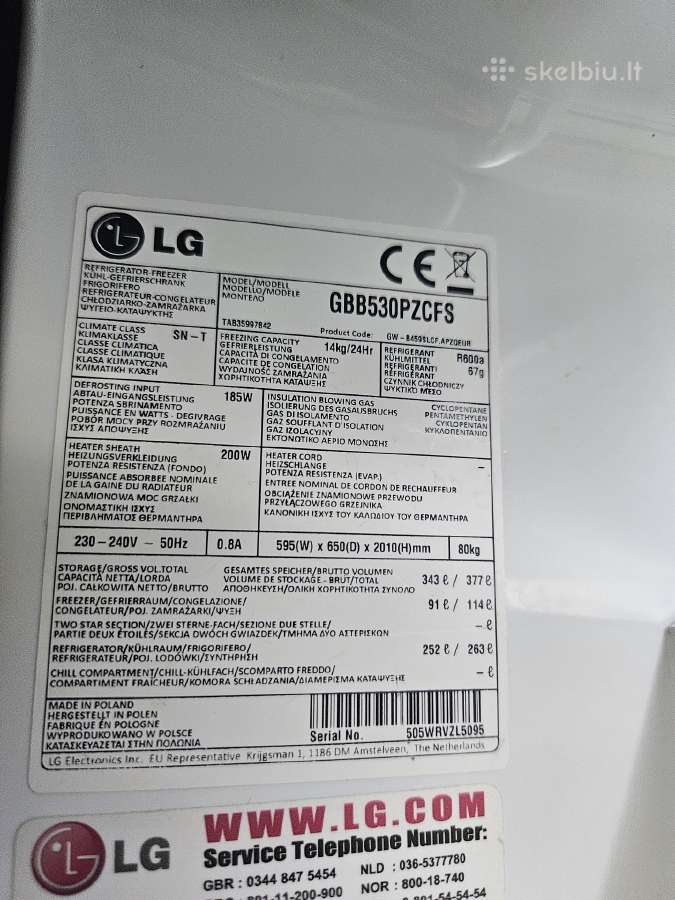 LG Gbb530pzcfs šaldytuvas - nuotraukos Nr. 4