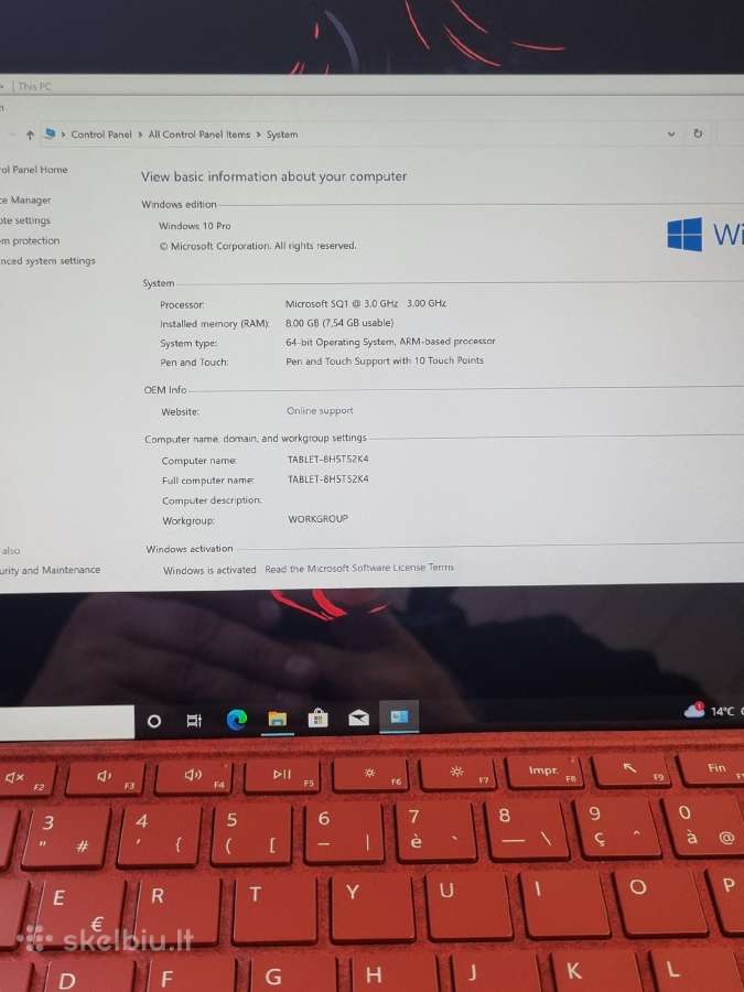 Microsoft surface Prox Sq1 - nuotraukos Nr. 8
