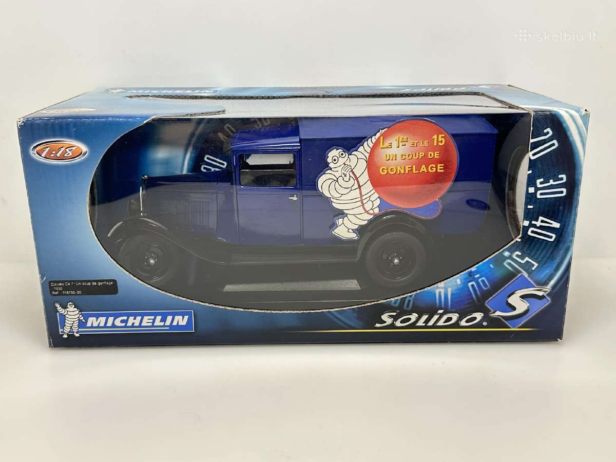 Citroen C4f Michelin 1930 mėlyna 1:18 Solido - nuotraukos Nr. 2