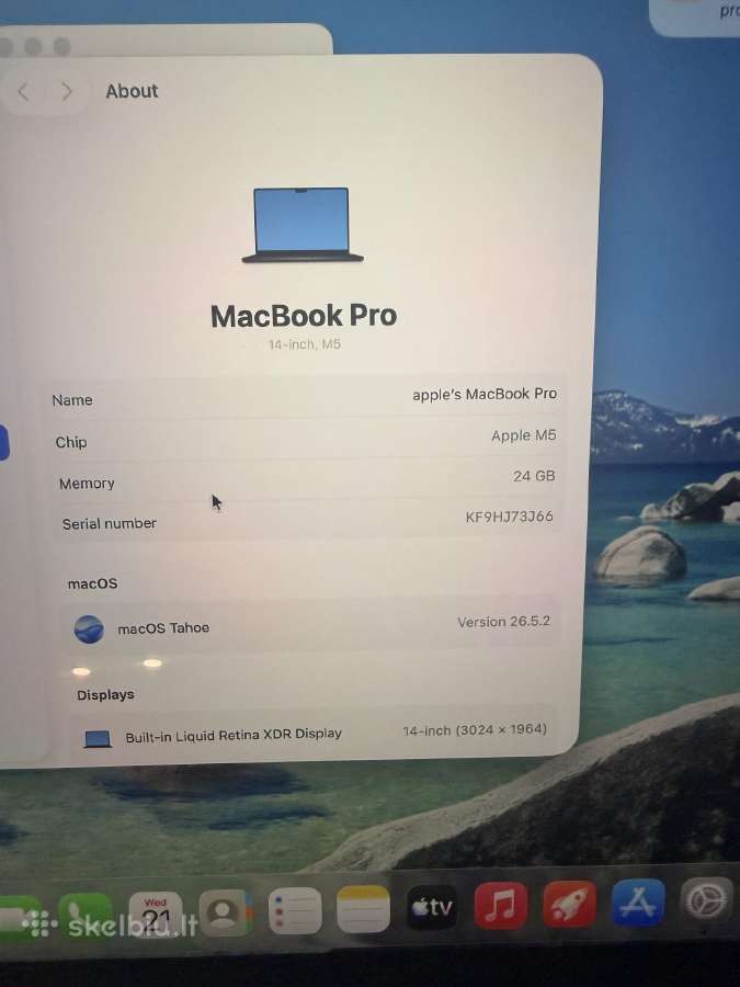 MacBook Pro 14 m5 - nuotraukos Nr. 2