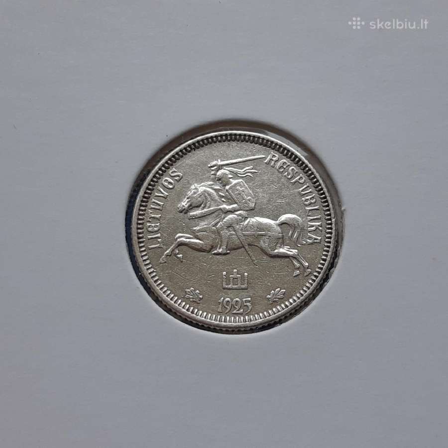 Lietuva 1 litas sidabras kumelė 1925 - nuotraukos Nr. 2
