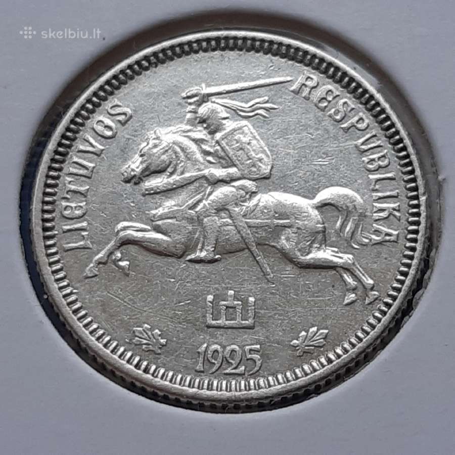 Lietuva 1 litas sidabras kumelė 1925 - nuotraukos Nr. 3