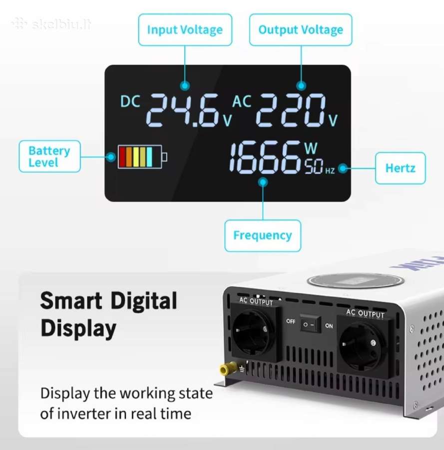 Įtampos keitiklis (inverteris) 5000w pure sinus - nuotraukos Nr. 4