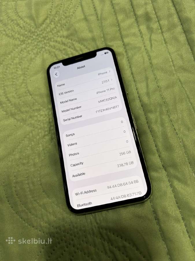 iPhone 11 pro 256gb baterija 86 - nuotraukos Nr. 3