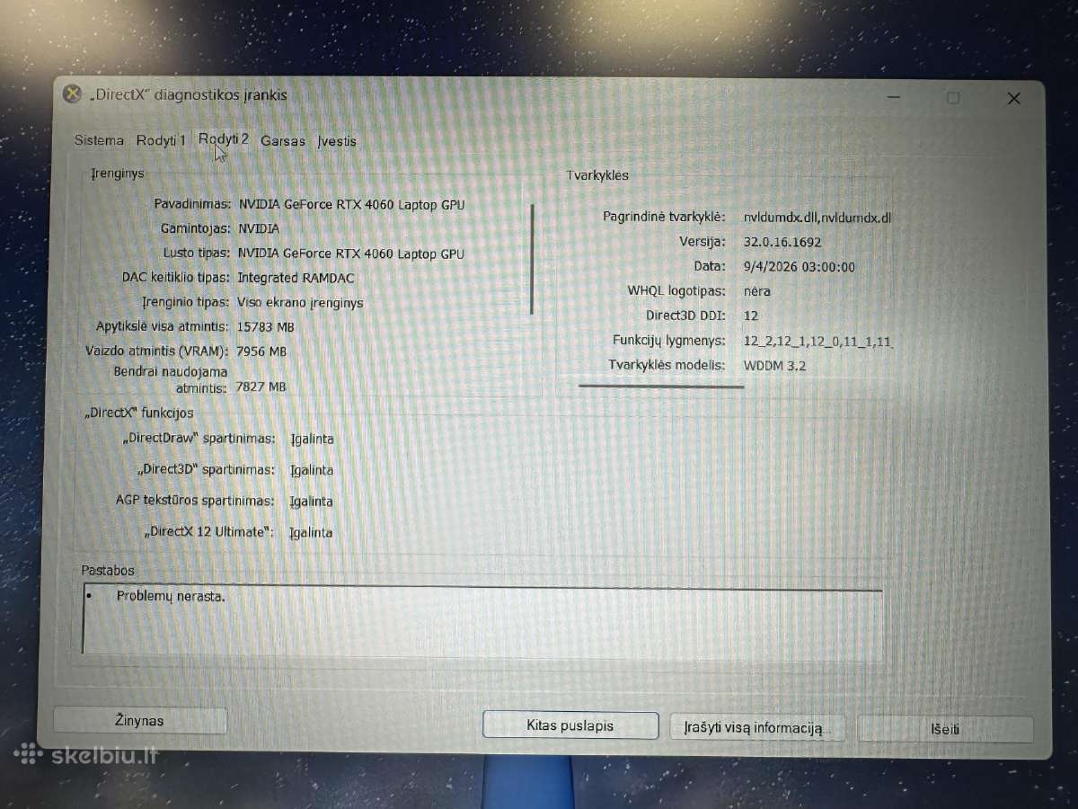 Hp Omen 16 Ryzen 7 7840hs/rtx 4060/512gb/16gb - nuotraukos Nr. 6