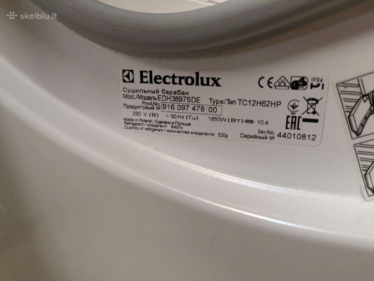 Džiovyklė Elektrolux, 8kg ,su garant. - nuotraukos Nr. 4