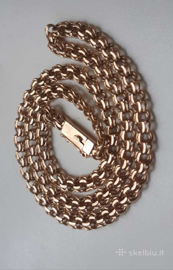 Bismark auksine grandinele raudono 36,6gr 585praba - nuotraukos Nr. 3