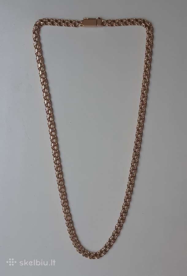 Bismark auksine grandinele raudono 36,6gr 585praba - nuotraukos Nr. 9