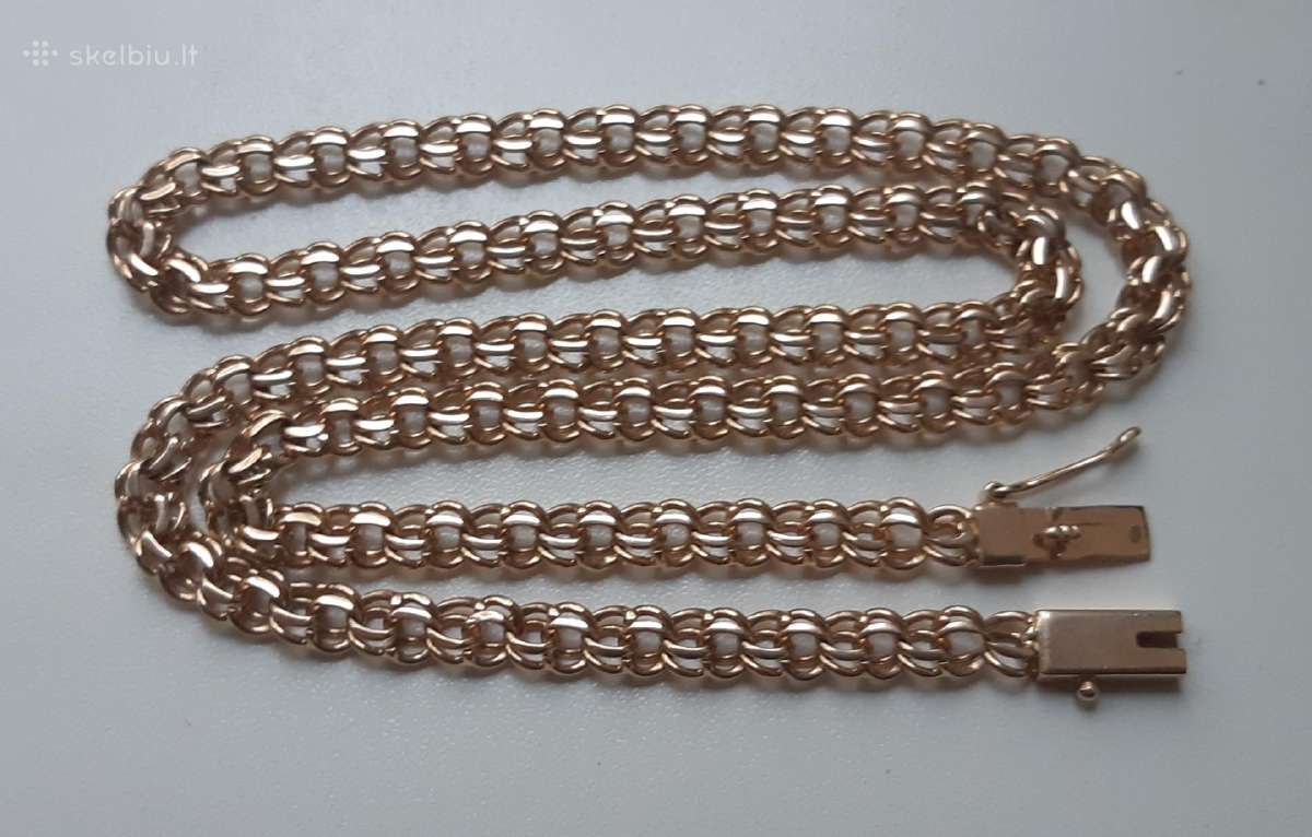 Bismark auksine grandinele raudono 36,6gr 585praba - nuotraukos Nr. 2