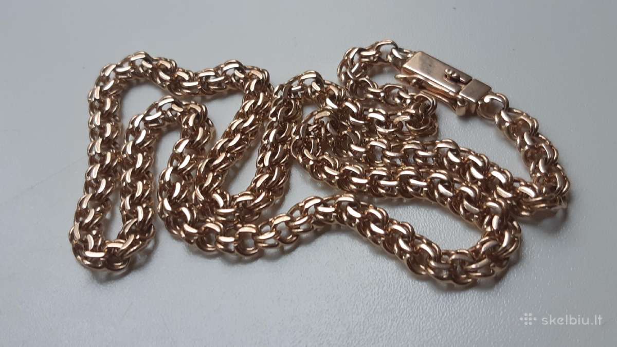 Bismark auksine grandinele raudono 36,6gr 585praba - nuotraukos Nr. 4