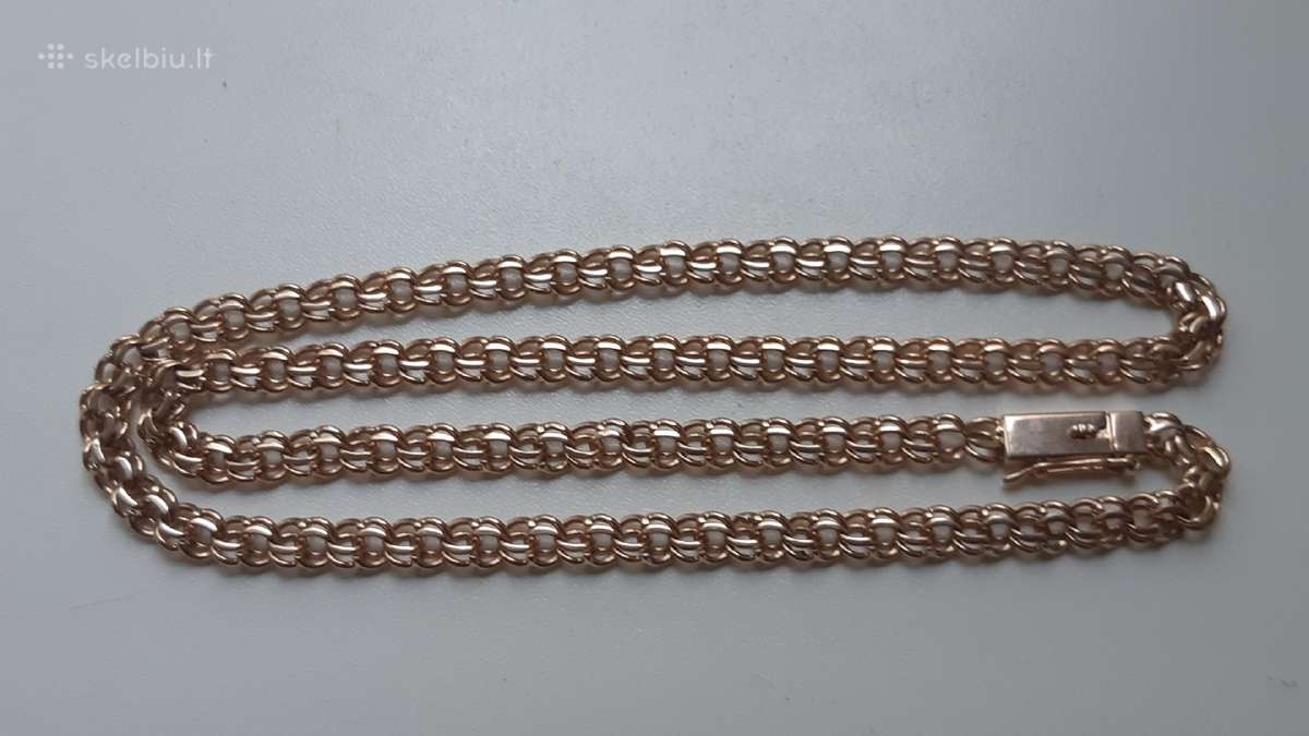 Bismark auksine grandinele raudono 36,6gr 585praba - nuotraukos Nr. 8