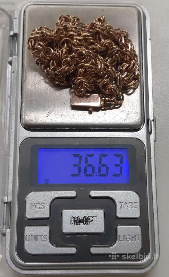 Bismark auksine grandinele raudono 36,6gr 585praba - nuotraukos Nr. 10