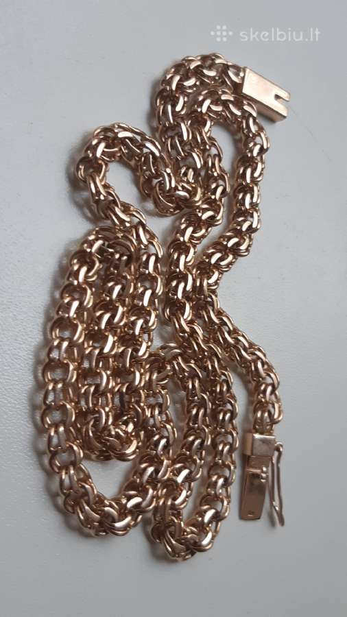 Bismark auksine grandinele raudono 36,6gr 585praba - nuotraukos Nr. 7