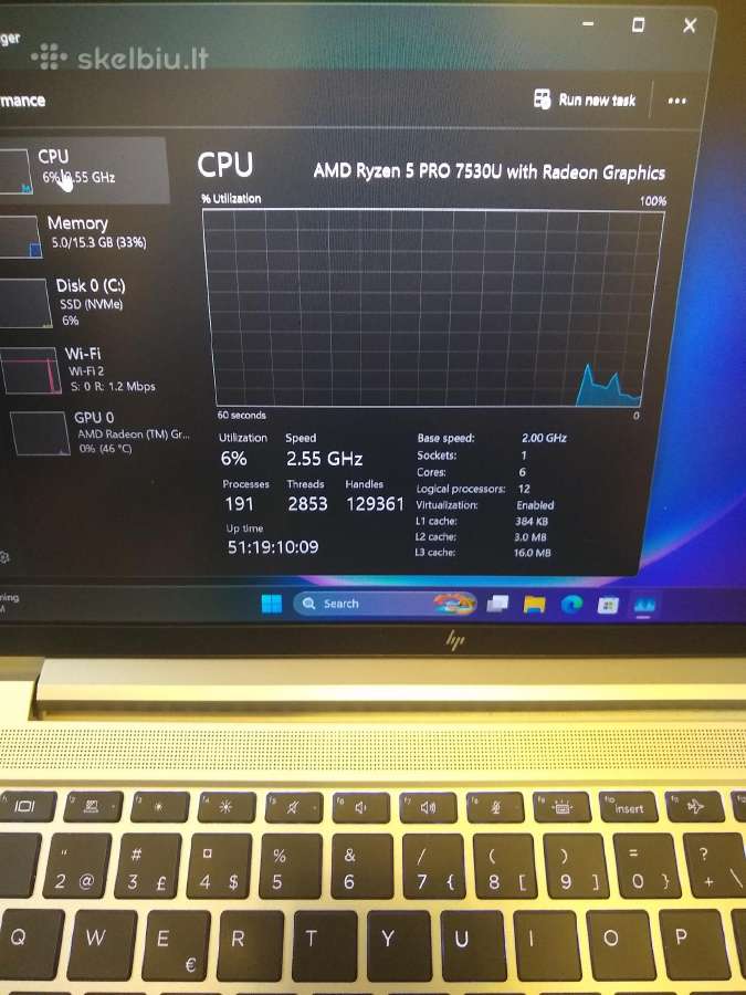 Elitebook 645 G10 Ryzen 7530u/16/256 - nuotraukos Nr. 5