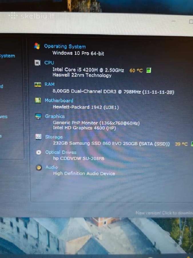 Hp Probook 450 G1 i5, 8gb RAM, 250 GB SSD - nuotraukos Nr. 4