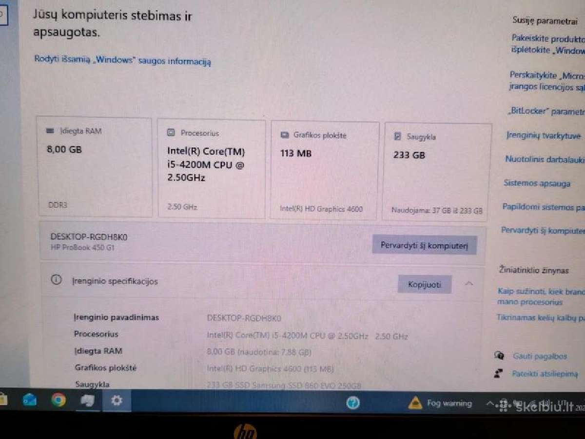 Hp Probook 450 G1 i5, 8gb RAM, 250 GB SSD - nuotraukos Nr. 5