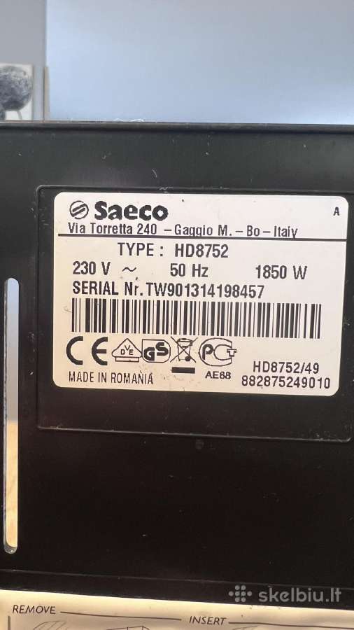 Philips Saeco kavos aparatas - nuotraukos Nr. 2