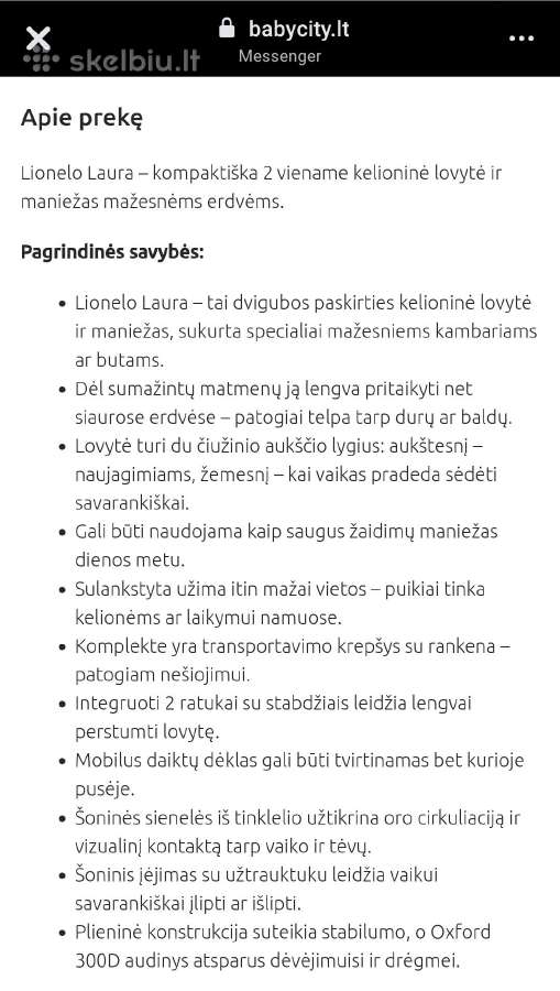 Lionelo lovytė maniežas Laura - nuotraukos Nr. 10